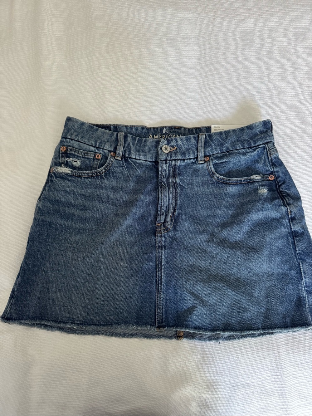 American Eagle Outfitters Blue Washed Denim Mini Skirt
